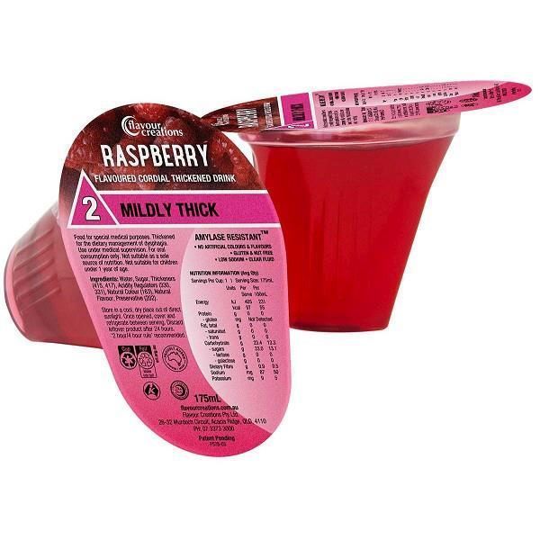 Flavour Creations Raspberry Cordial Drink 175mL Level 2 Mildly Thick - Flavour Creations product image for SEO optimization
