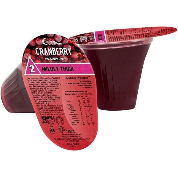 Flavour Creations Cranberry Drink 175mL Level 2 Mildly Thick - Flavour Creations product image for SEO optimization
