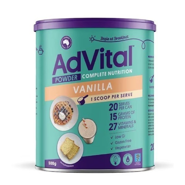AdVital Nutritionally Complete Vanilla Powder 500g - AdVital product image for SEO optimization