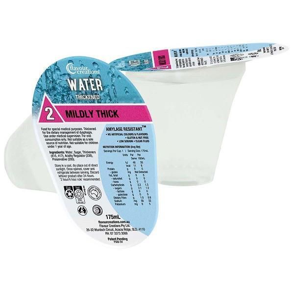 Flavour Creations Water 175mL Level 2 Mildly Thick - Flavour Creations product image for SEO optimization