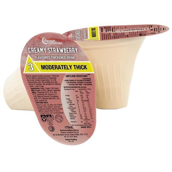 Flavour Creations Creamy Strawberry Drink 175mL Level 3 Moderately Thick - Flavour Creations product image for SEO optimiz...