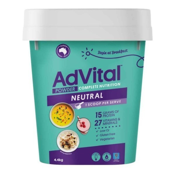 AdVital Nutritionally Complete Neutral Powder 4.4kg Pail - AdVital product image for SEO optimization