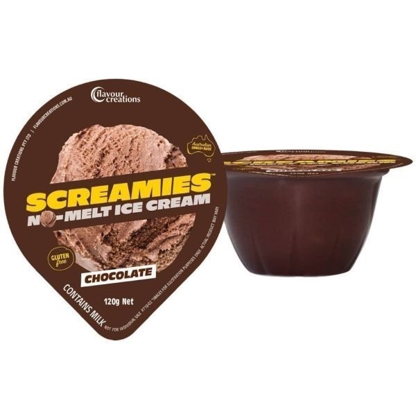 SCREAMIES No Melt Ice Cream Chocolate 120g - SCREAMIES product image for SEO optimization
