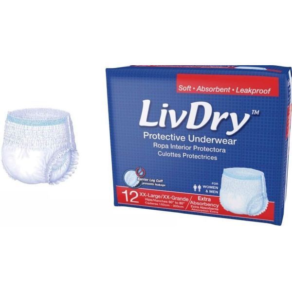 Image of LivDry Extra underwear 2XL Pk12 by LivDry