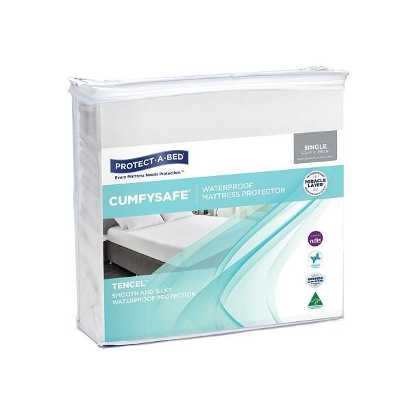 Image of Cumfysafe Tencel Mattress Protector White Single by Protect-A-Bed