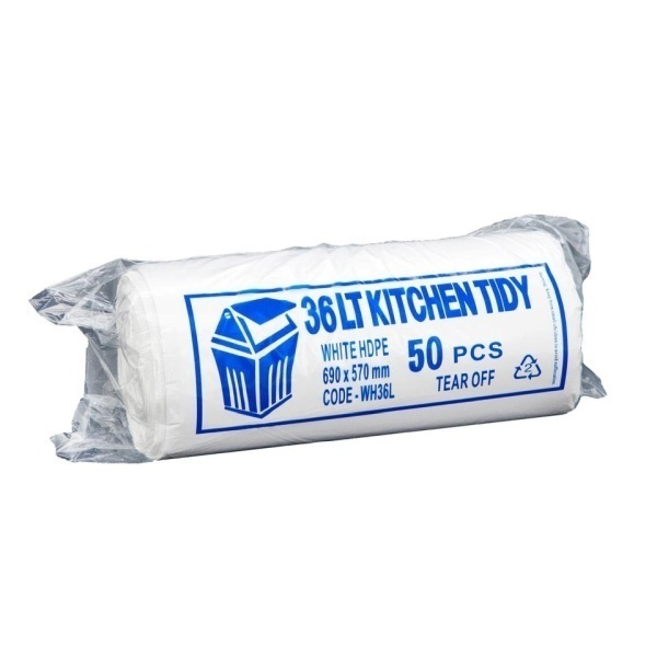Austar Plastic Bag For Swing Bin Liners White 36L 570x690mm Roll 50 product image for SEO and accessibility