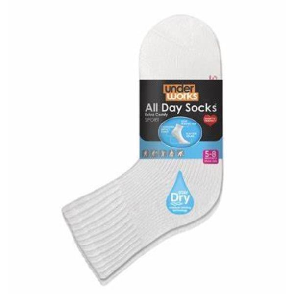 Underworks Underworks All Day Socks Ladies Mid Crew Walk White Size 5-8 1 Pair product image for SEO and accessibility
