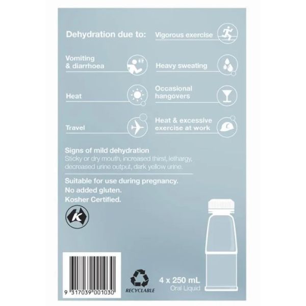 Hydralyte Colour Free Lemonade 250ml Pack 4 - Image 2