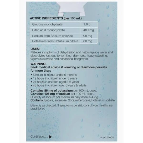 Hydralyte Colour Free Lemonade 250ml Pack 4 - Image 4