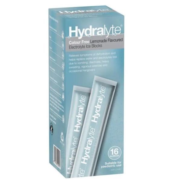 Hydralyte Colour Free Lemonade Ice Block Pk16 - Hydralyte product image for SEO optimization
