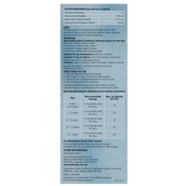 Hydralyte Colour Free Lemonade Ice Block Pk16 - Image 2