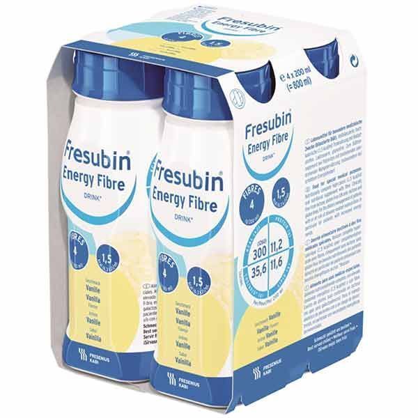 Fresubin Energy Fibre Drink Vanilla 200mL Easybottle Pack 4 - Fresubin product image for SEO optimization