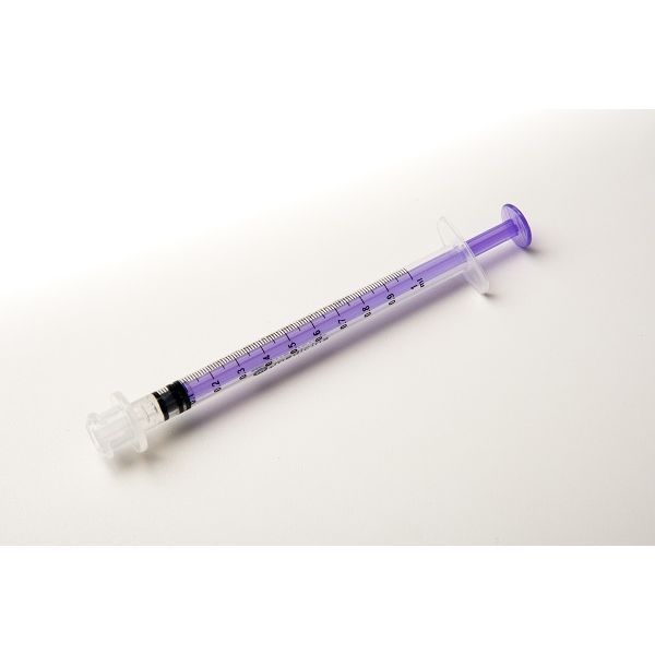 Medicina 1mL Purple Low Dose Single Use ENFit Enteral Syringe - ENFit product image for SEO optimization