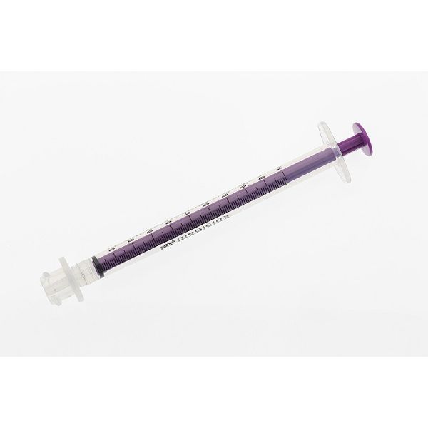 Medicina 1mL Purple Low Dose Reusable ENFit Enteral Syringe - ENFit product image for SEO optimization