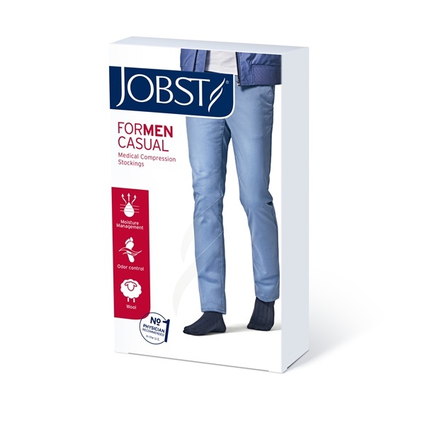 Jobst For Men Casual Knee High Large Black Socks 15-20mmHg - Image 2