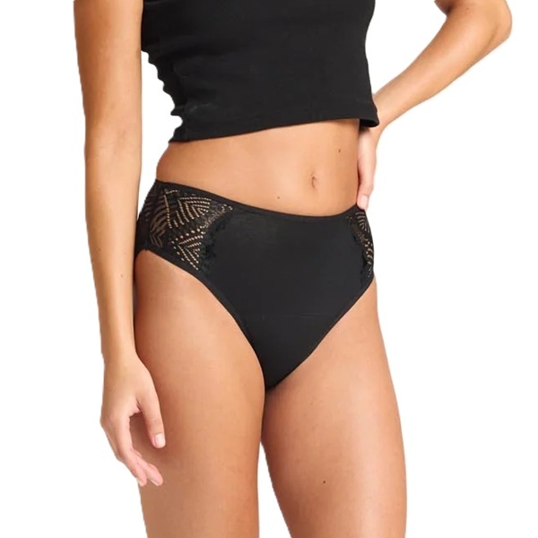 Modibodi Sensual French Cut Moderate Black Size 12/M Pack 5