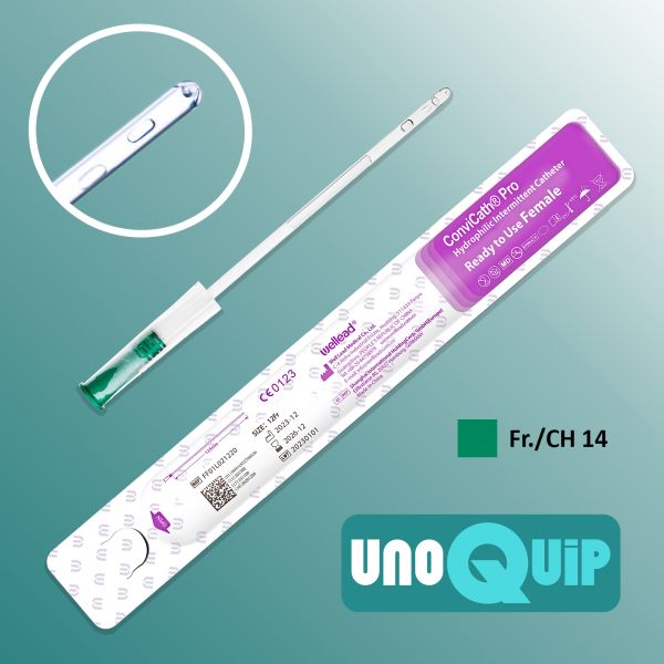 Convicath Pro Hydrophilic Intermittent Catheter Ready to Use Female 18cm CH14