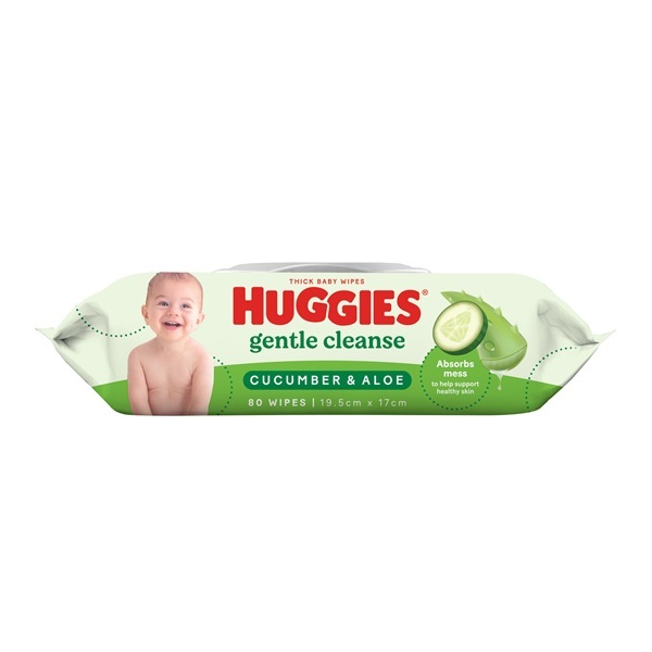 Huggies Baby Wipes Cucumber And Aloe Pk80 - Image 2