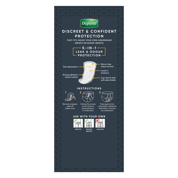 Depend Guards For Men White 350ml Pk12 - Image 3