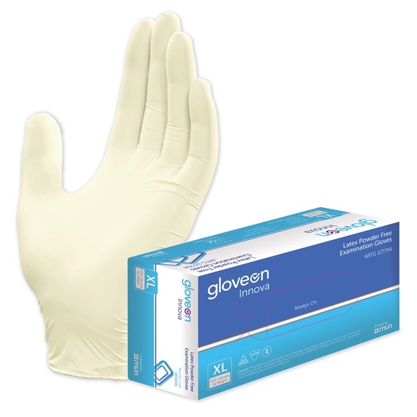 GloveOn Innova Latex Glove Powder Free Extra Large Box 100