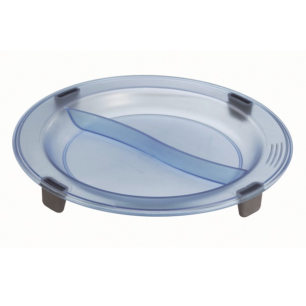 Non-slip Plate 2 Compartments 23.5cm Blue