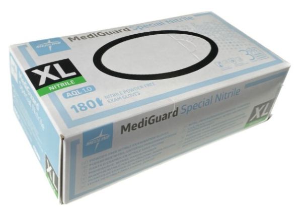 MediGuard Special Violet Blue Nitrile Exam Gloves XL Pack 180