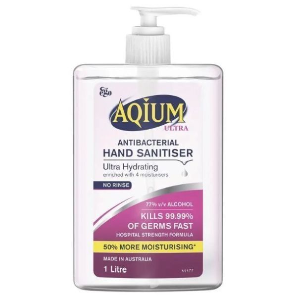 Aqium Ultra Antibacterial Hand Sanitiser 1L by Aqium in Hand Sanitiser 500ml - 2L
