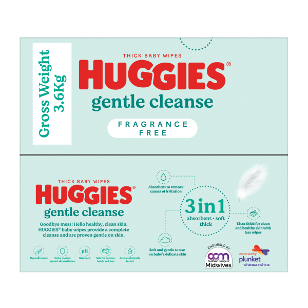 Huggies Baby Wipes Fragrance Free Refill 19.5x17cm Box 400 - Image 3