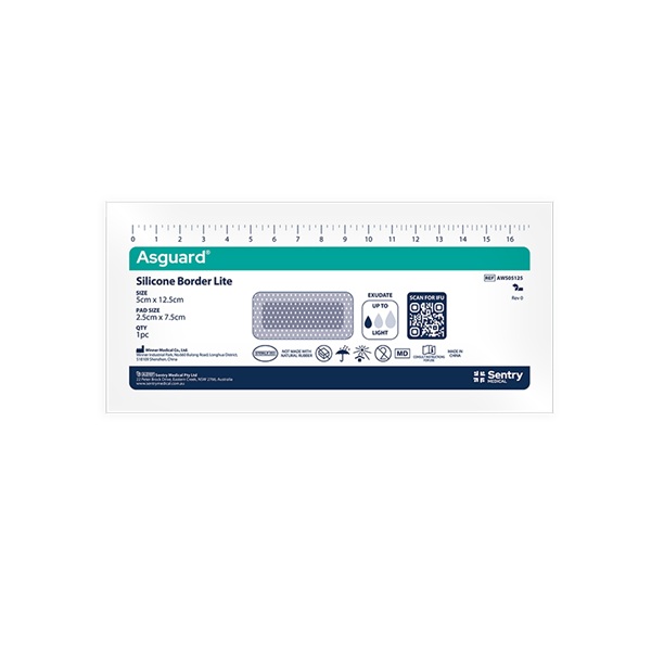 Asguard Silicone Border Lite Sterile 5cm x 12.5cm Box 5 - Image 2