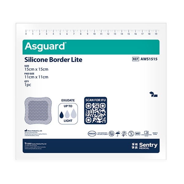 Asguard Silicone Border Lite Sterile 15cm x 15cm Box 5 - Image 2