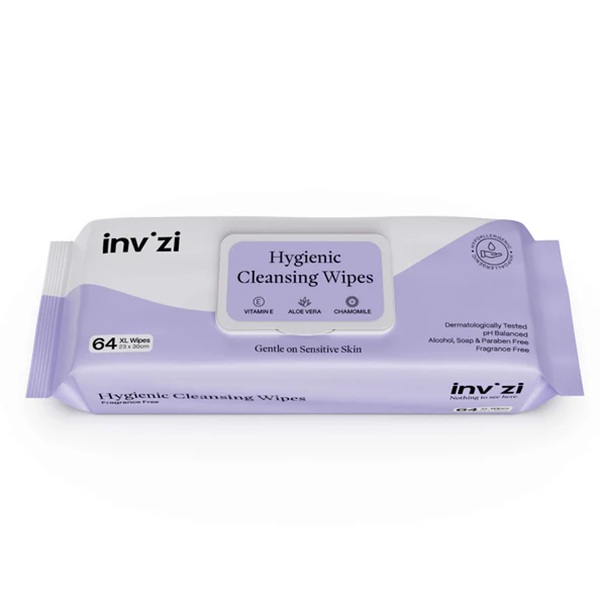 Invizi Hygienic Extra-Large Cleansing Wipes Pack 64