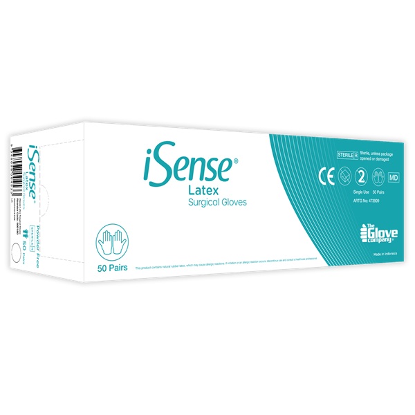 iSense Latex Surgical Sterile Gloves Size 7.5 Box 50