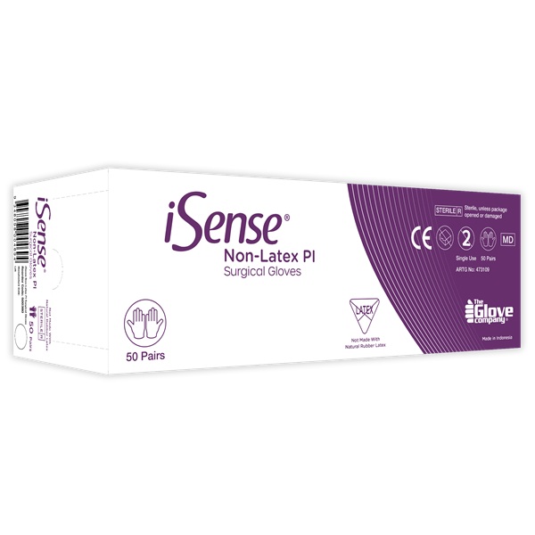 iSense Polysoprene PI Sterile Surgical Gloves Size 6.0 Box 50