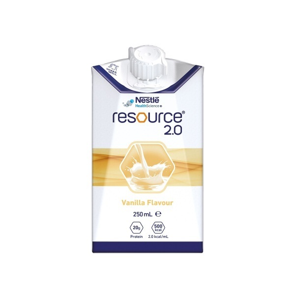 Resource 2.0 vanilla nutritional supplement 250ml. SEO optimised product photo.