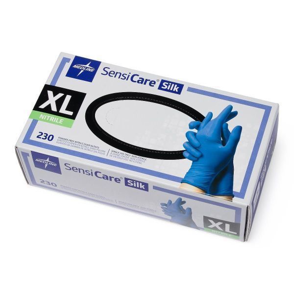 Sensicare Silk PF Nitrile Blue Gloves Extra Large Box 230 by Sensicare in Nitrile Non Sterile