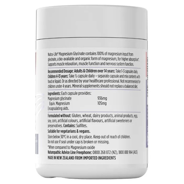 Nutralife Magnesium Glycinate Capsules 120 - Image 2