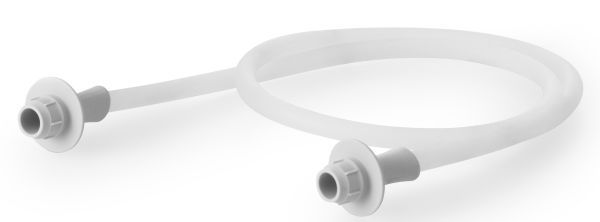 clear extension tube with connectors at the end.