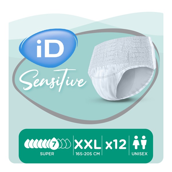 iD Sensitive Pants Super XXL 165-205cm 1776ml Pack 12