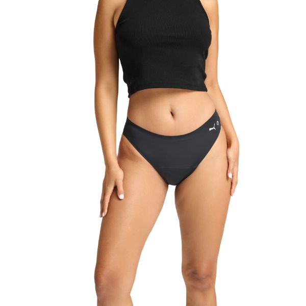 Puma X Modibodi Seamfree Active Bikini Onyx Grey Moderate Size 12