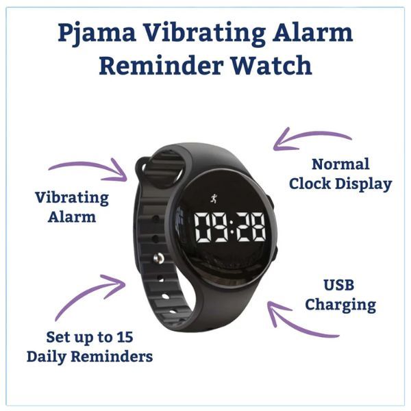 Pjama Vibrating Alarm Reminder Watch Black - Image 2