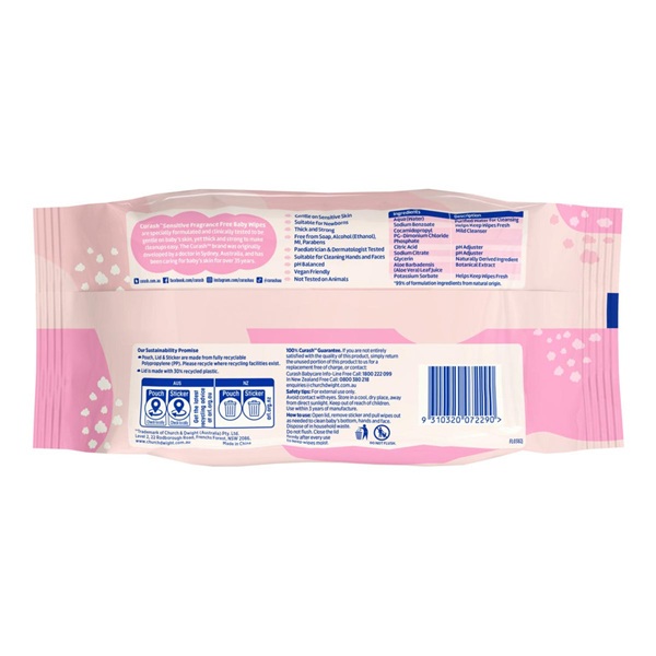 Curash Sensitive Fragrance Free Wipes Pack 80 - Image 2