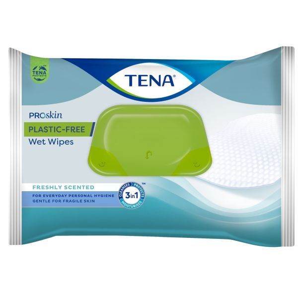 Tena Plastic Free Wet Wipes Pk48 by Tena in Skincare Adult Wipes