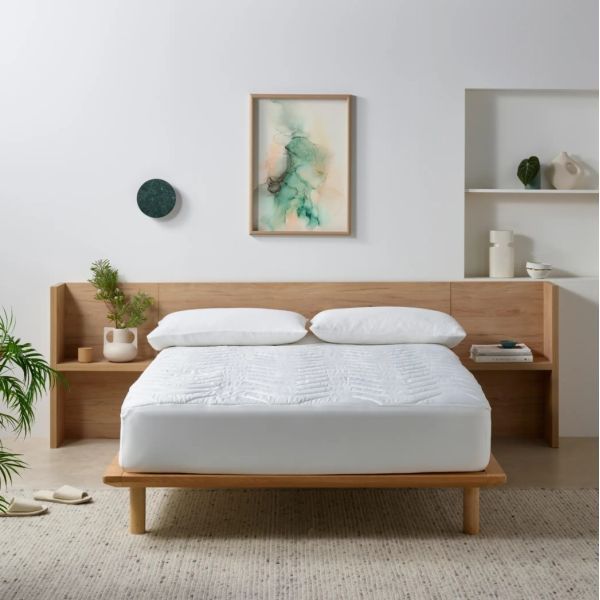 Staydry Bamboo Quilted Waterproof Mattress Protector Queen Bed