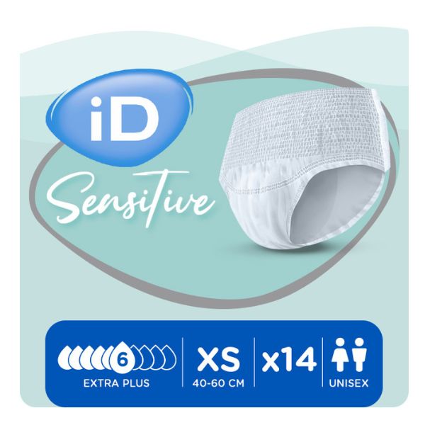 iD Sensitive Pants Extra Plus XS 40-60cm 1430ml Pk 14