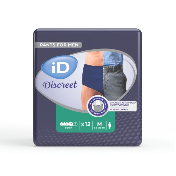 iD Discreet For Men Pants Super Medium 80-130cm 1089ml Pack 12