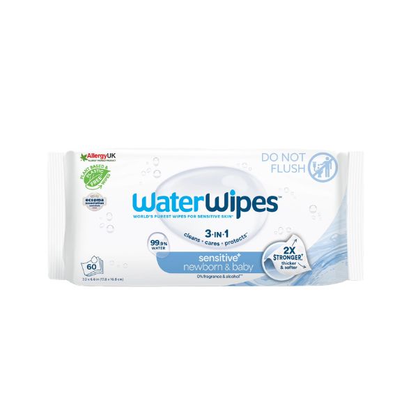 WaterWipes Baby and Newborn Sensitive Wipes Ctn 12