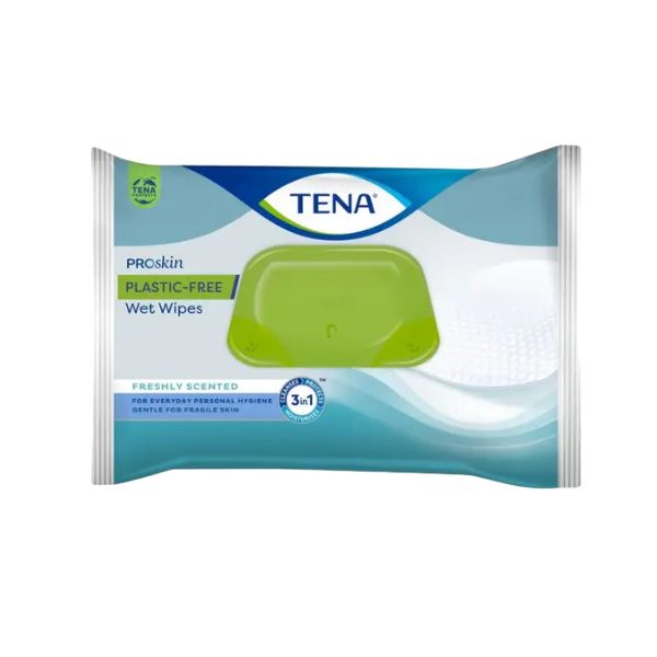 Tena ProSkin Plastic Free Wet Wipes Pack 80 by Tena in Skincare Adult Wipes