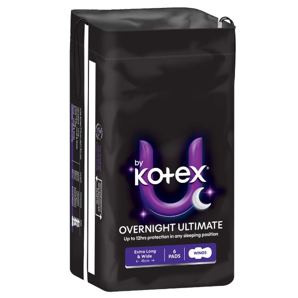 Image of U By Kotex Maxi Ultimate Pads Overnight With Wings Pack 6 by U by Kotx