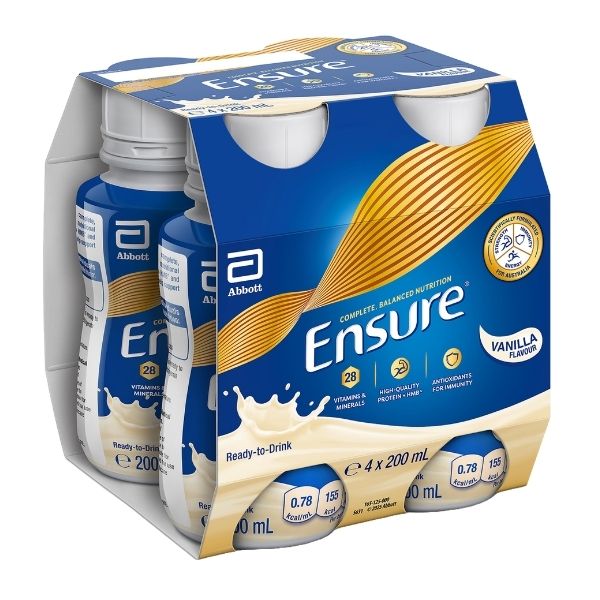Ensure Vanilla Resealable Plastic Bottle 200ml Ctn 24