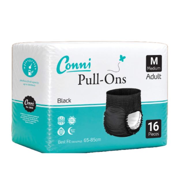Conni Pull-Ons Medium Black Ctn 8